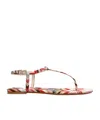 Missoni Chevron Flat Thong Sandals In Multicolor