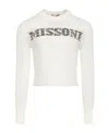 Missoni Round Neck Long-sleeved Sweater In White