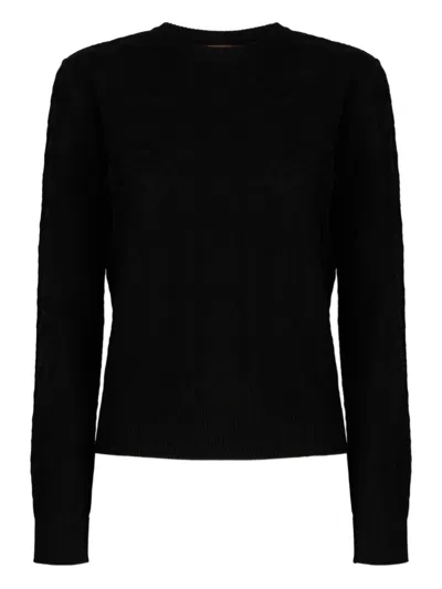 Missoni Round-neck Sweater In Black