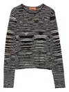 Missoni Wool Blend Crewneck Sweater In Black