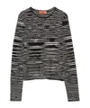 Missoni Wool Blend Crewneck Sweater In Black