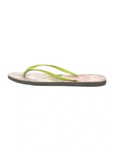 Pre-owned Missoni Rubber Patterned Flip Flops In Yellow