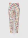 Missoni Gathered Striped Metallic Crochet-knit Midi Skirt In Multi