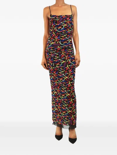 Pre-owned Missoni Ruched Maxi Dress In Black