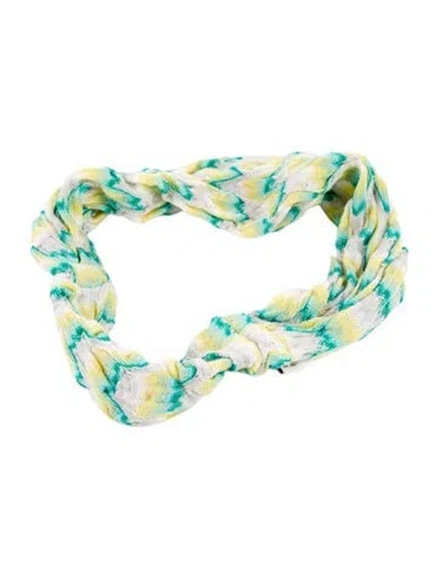 Pre-owned Missoni Ruffled Headband In White