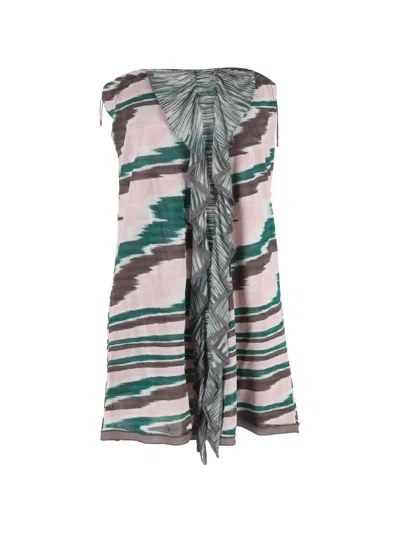Pre-owned Missoni Ruffled Strapless Mini Dress In Pink