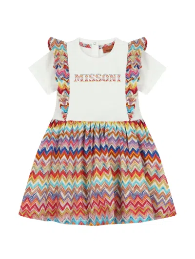 Missoni Babies' Ruffled-detail Zig-zag Dress In Animal Print