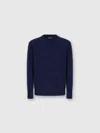 Missoni Crew Neck Sweater In Pure Cashmere With Chevron Pattern In Blue