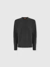 Missoni Crew Neck Sweater In Pure Cashmere With Chevron Pattern In Black