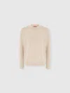 Missoni Crew Neck Sweater In Pure Cashmere With Chevron Pattern In Neutral
