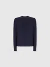 Missoni Crew Neck Sweater In Wool With Chevron Pattern In Blue