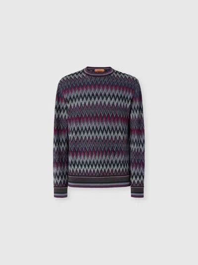 Missoni Zigzag Pattern Sweater Sweaters And Cardigans Blue In Multi