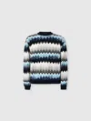Missoni Crew Neck Sweater With Flame Zigzag Pattern In Multi