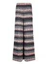 Missoni Zigzag Lurex Flared Trousers In Blue
