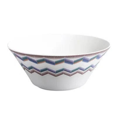 Missoni Salad Bowl Zig Zag Jarris 156 Diam 10.43" , H 4.33" In Blue