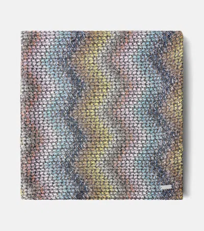 Missoni Salina Zigzag Lamé Throw In Blue