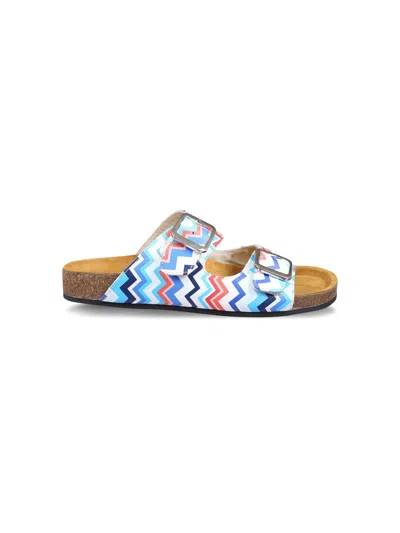 MISSONI SANDALS WITH LOGO AND CHEVRON PATTERN