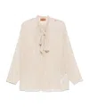 Missoni Two-tone Lace Blouse In Brown