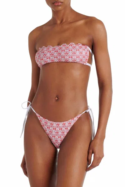 Missoni Scalloped Lace Decoration Bikini Set In Red In Multi