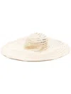 Missoni Handcrafted Wide Brim Crochet Hat With Scarf Detailing In White