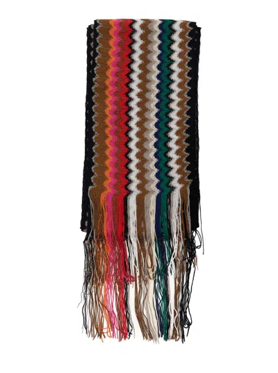 Missoni Chevron Fringed Scarf In Multi