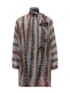 Missoni Zigzag Pattern Long Sleeve High Neck Dress In .