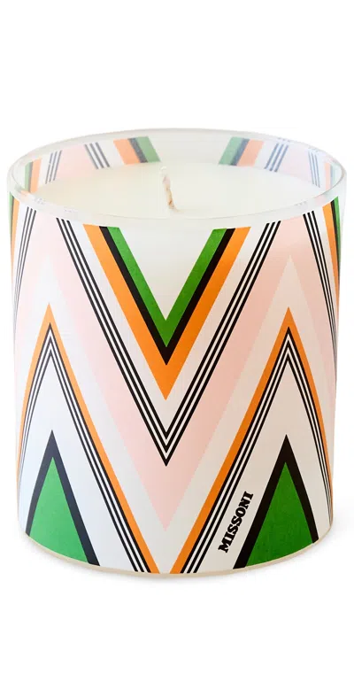 Missoni Chevron Print Glass Scented Candle Home In Multicoloured