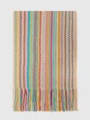 Missoni Scarf With Zigzag Pattern And Fringes In Multi