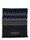 MISSONI MULTICOLOR RECTANGULAR SCARF WITH ZIGZAG WOVEN MOTIF IN WOOL MAN