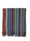 Missoni Multicolor Scarf With Zigzag Motif And Fringed Hem In Wool Blend Man In Multi