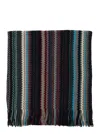 Missoni Zigzag-pattern Fringed Scarf In Black