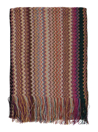 MISSONI MULTICOLOR RECTANGULAR SCARF WITH CHEVRON MOTIF IN VISCOSE BLEND WOMAN