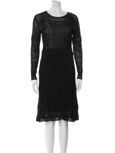 Pre-owned Missoni Scoop Neck Knee-length Dress In Black
