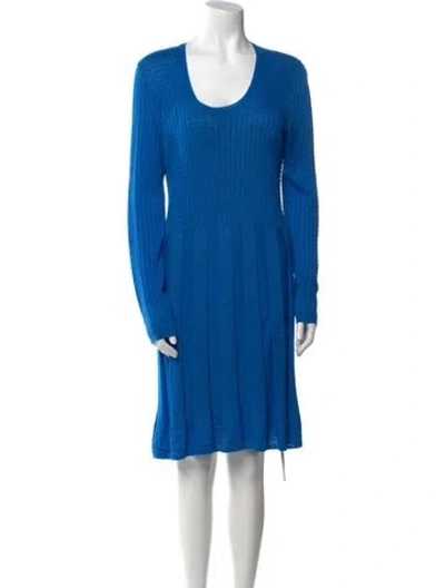 Pre-owned Missoni Scoop Neck Knee-length Dress In Blue