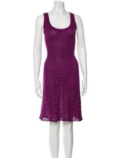 Pre-owned Missoni Scoop Neck Knee-length Dress In Purple
