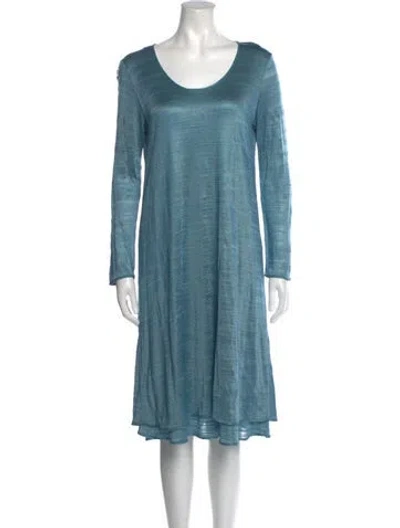 Pre-owned Missoni Scoop Neck Midi Length Dress In Blue