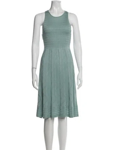 Pre-owned Missoni Scoop Neck Midi Length Dress In Blue