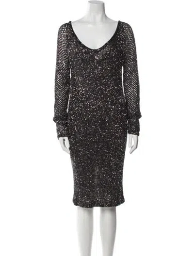 Pre-owned Missoni Scoop Neck Mini Dress In Black