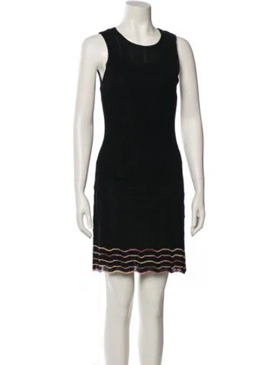 Pre-owned Missoni Scoop Neck Mini Dress In Black