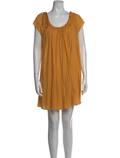 Pre-owned Missoni Scoop Neck Mini Dress In Brown