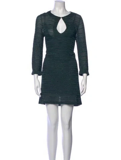 Pre-owned Missoni Scoop Neck Mini Dress In Green