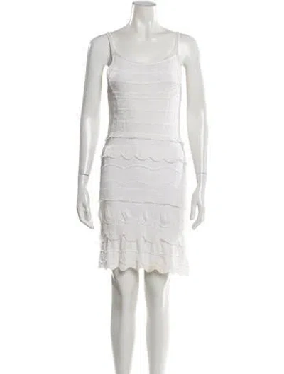 Pre-owned Missoni Scoop Neck Mini Dress In Neutral