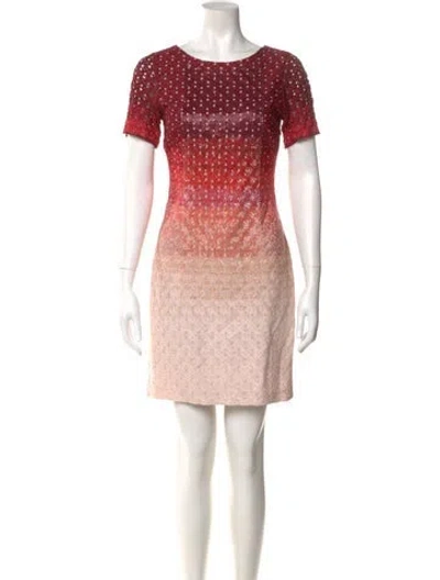 Pre-owned Missoni Scoop Neck Mini Dress In Red