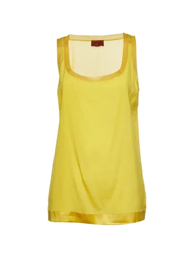 Pre-owned Missoni Scoop-neck Tank Top In Yellow