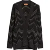Missoni Sequined Chevron Knit Cardigan In Black