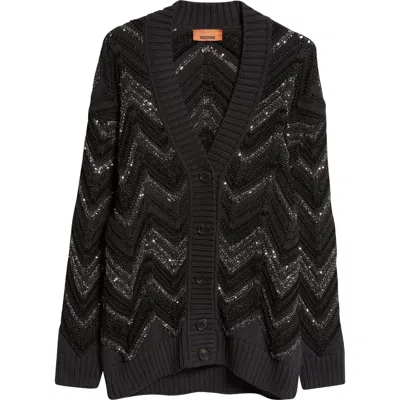 MISSONI MISSONI SEQUIN & METALLIC OVERSIZE CARDIGAN