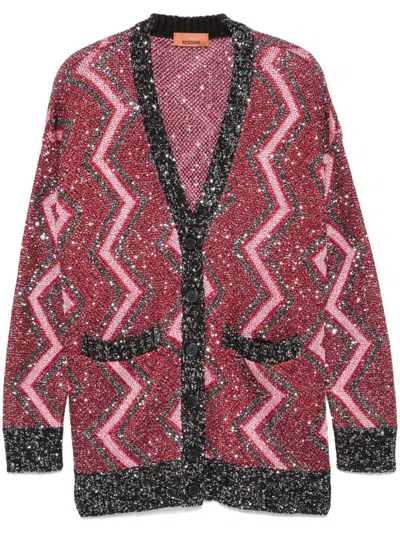 Missoni Sequin And Zigzag Cardigan In Multicolour