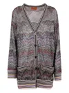 Missoni Sequin-chevron Cardigan In Gray
