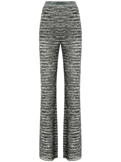 Missoni Sequin-embellished Flared Trousers In Gray