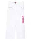 Missoni Sequin-embellished Logo Straight-leg Trousers In White